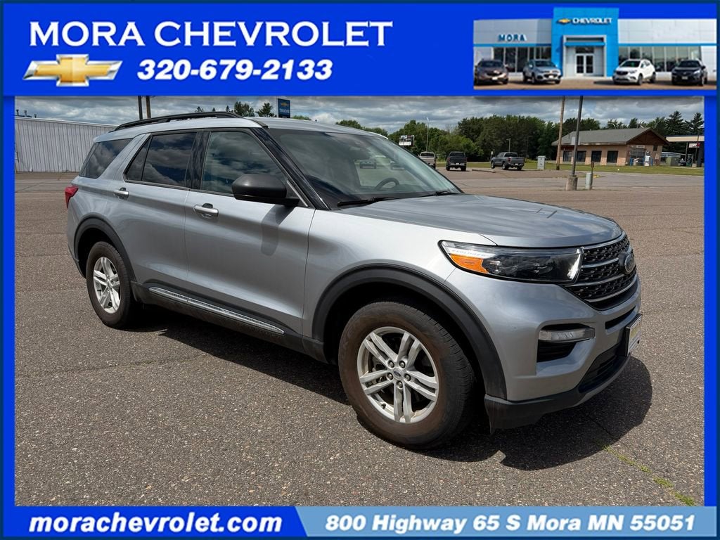 2022 Ford Explorer XLT in Silver — front three-quarter view