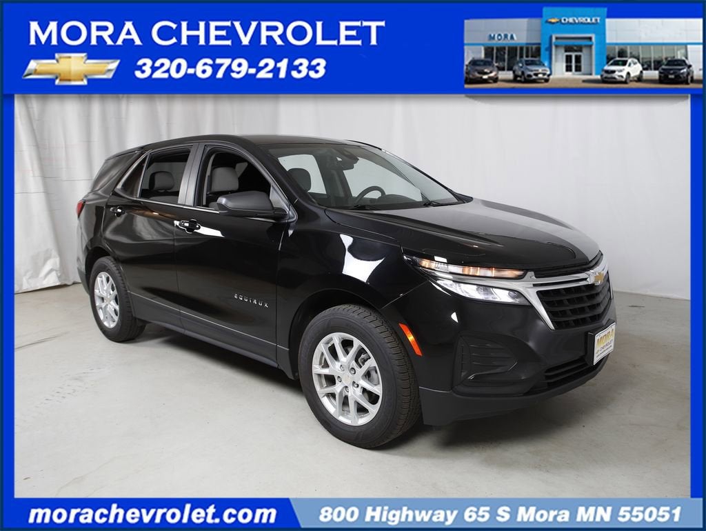 2024 Chevrolet Equinox LS in Mosaic Black Metallic — front three-quarter view