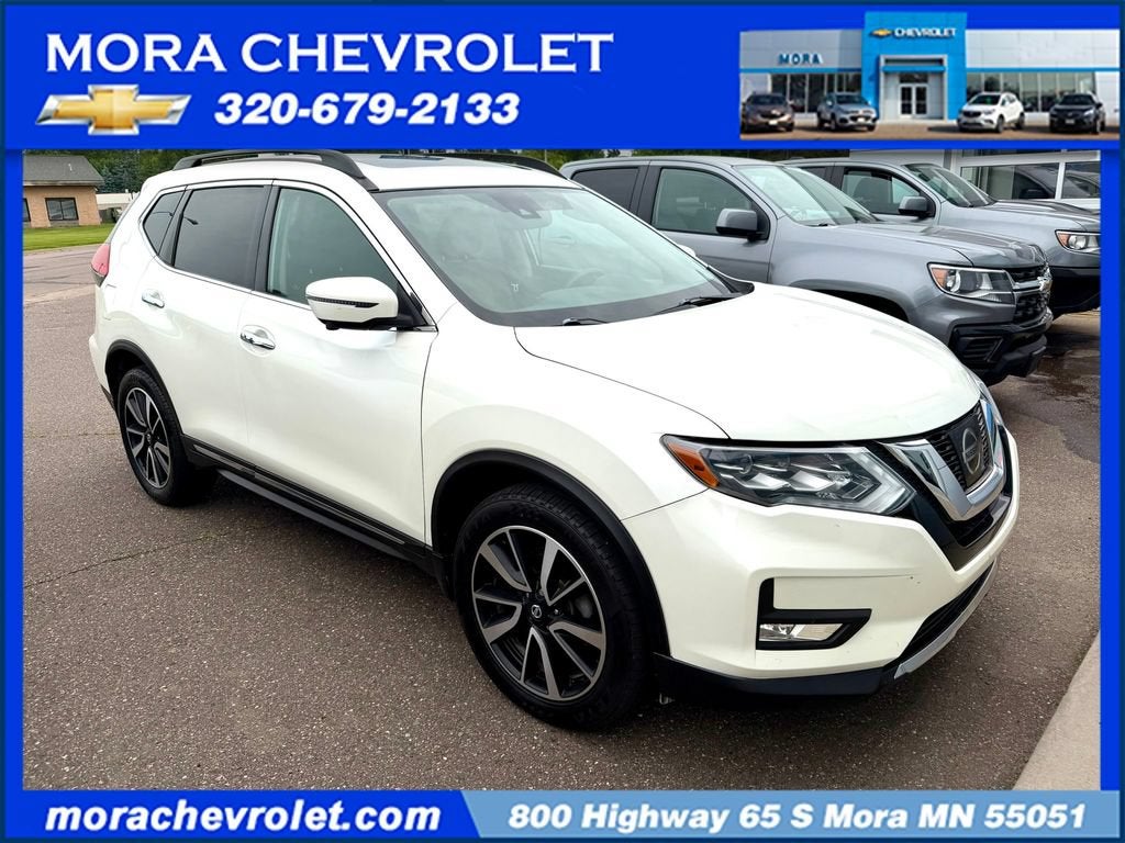 2017 Nissan Rogue S in White — front three-quarter view